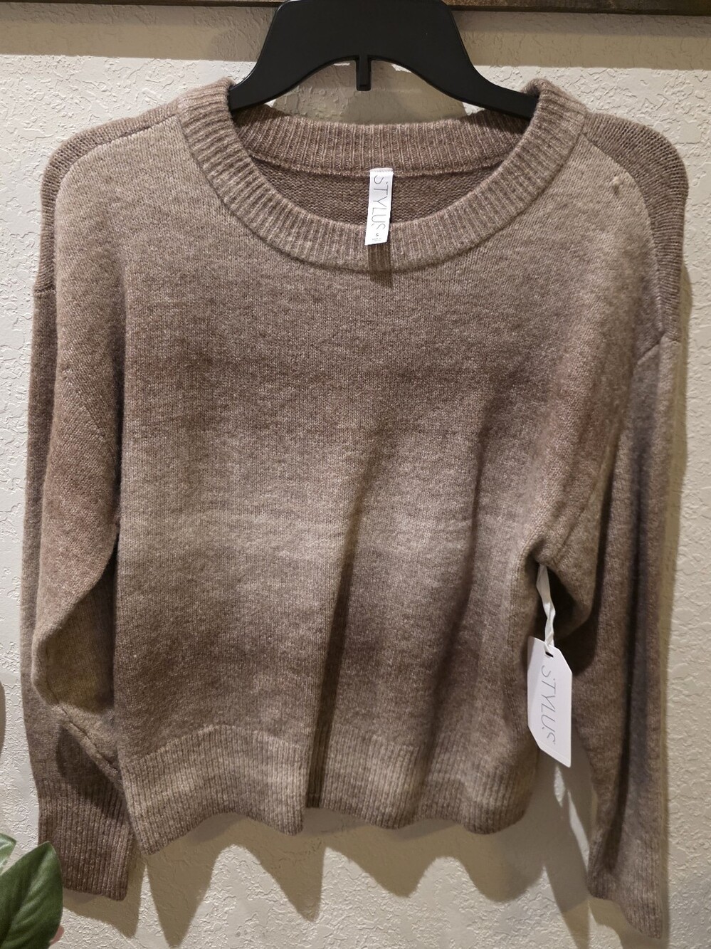 STYLUS Soft Taupe Crewneck Sweater